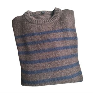 Muji Wool Striped Blue-Brown Sweater XS